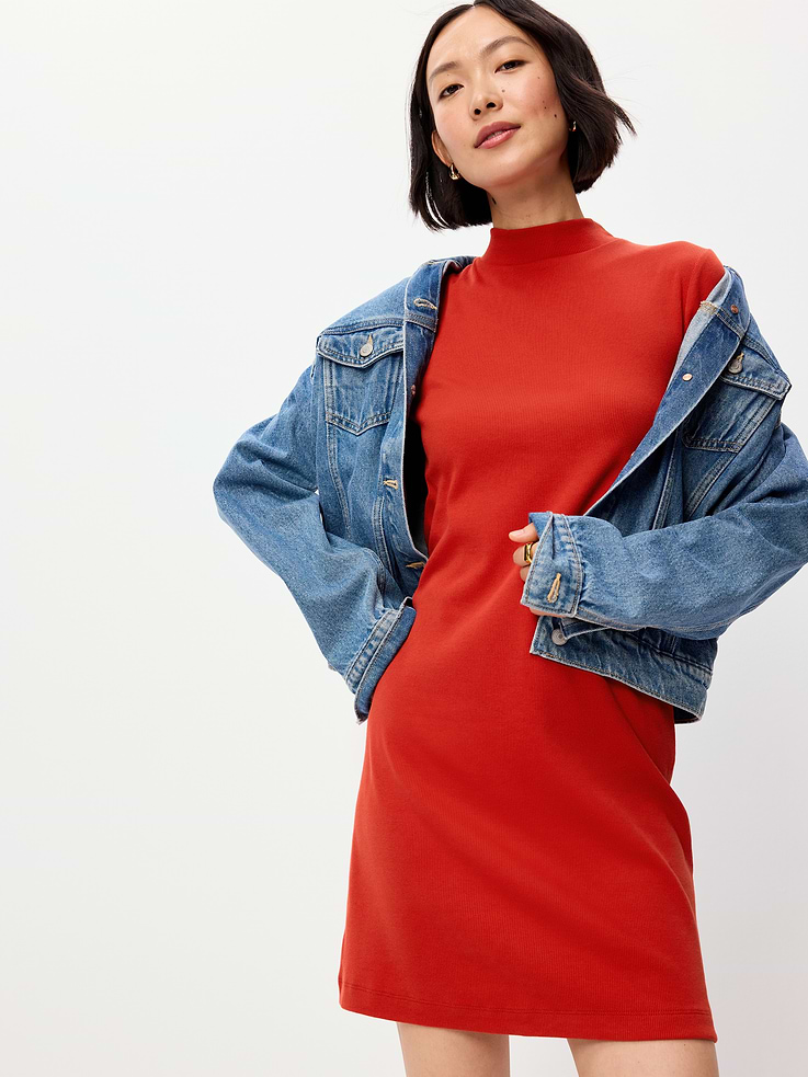 Image number 3 showing, Snug Mock-Neck Bodycon Mini Dress