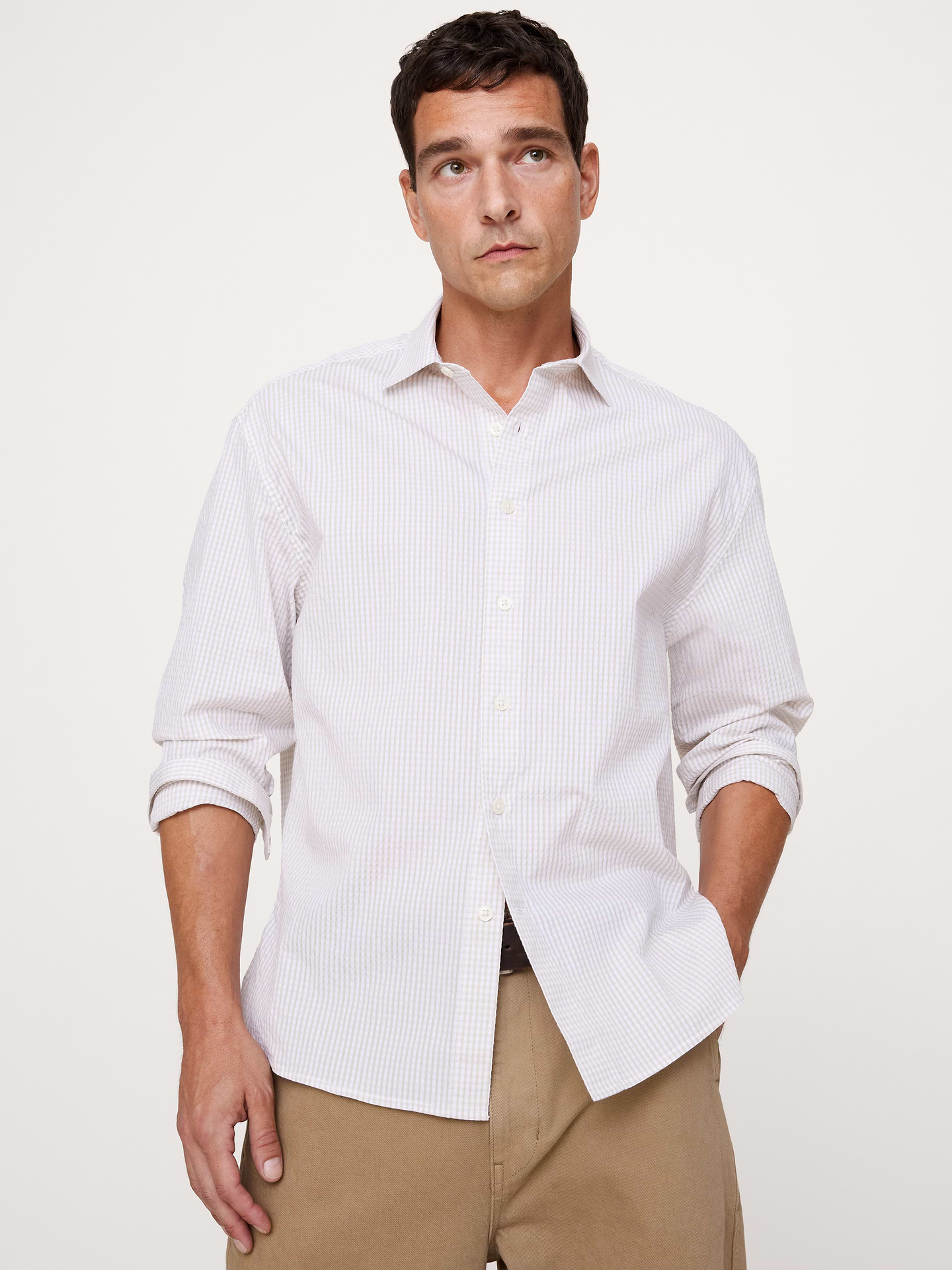 Image number 1 showing, Relaxed-Fit Plaid Seersucker Shirt