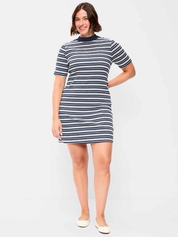 Snug Mock-Neck Bodycon Mini Dress