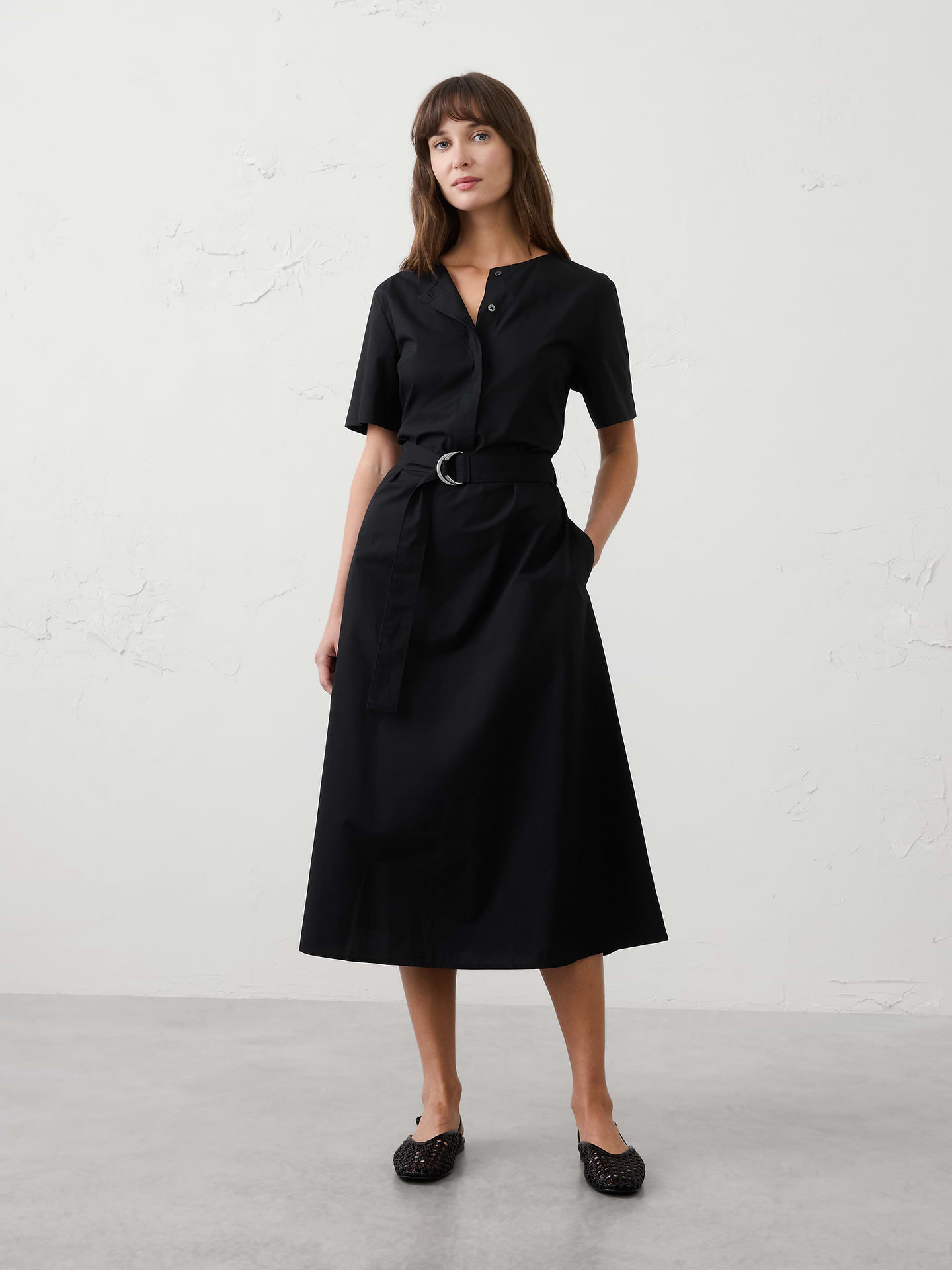 Image number 1 showing, Poplin Midi Dress