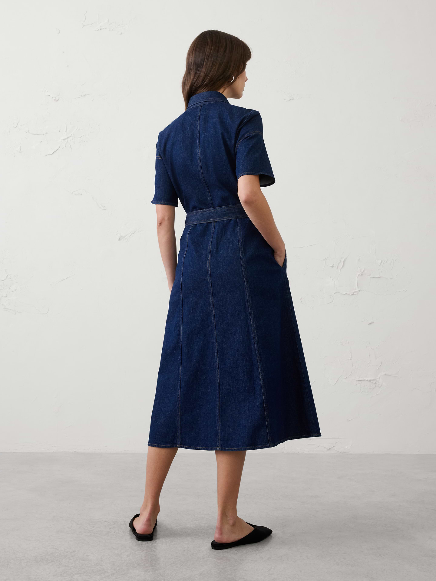 Image number 2 showing, Denim Midi Shirtdress