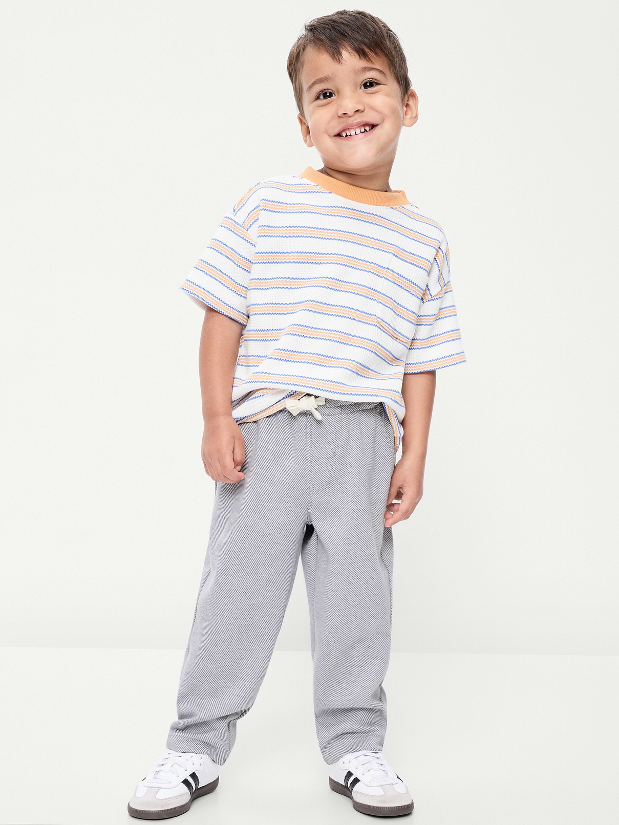 Image number 1 showing, Barrel-Leg Twill Pants for Toddler Boys