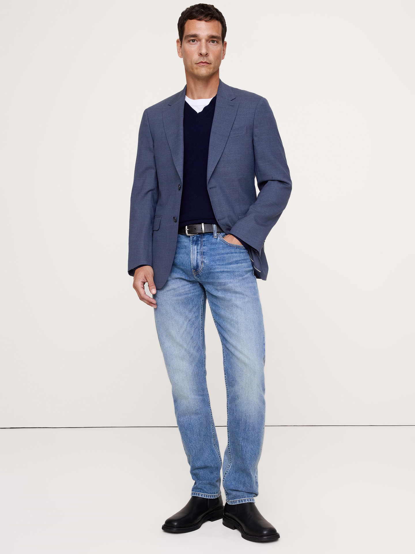Image number 1 showing, Tailored Slim Signature Stretch Italian Rustico Suit Jacket