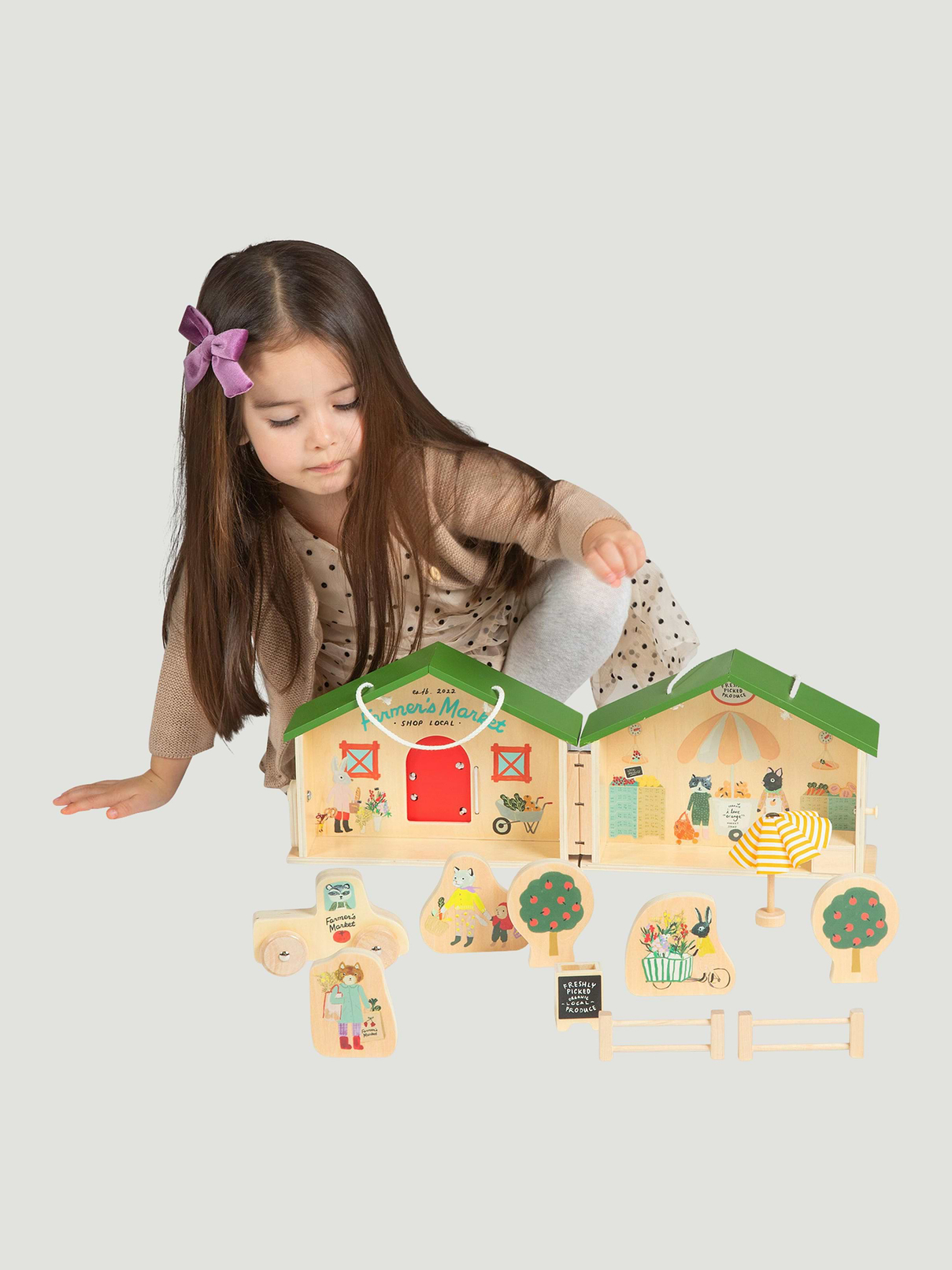 Image number 6 showing, Manhattan Toy Farmers Market Day Wooden Playset