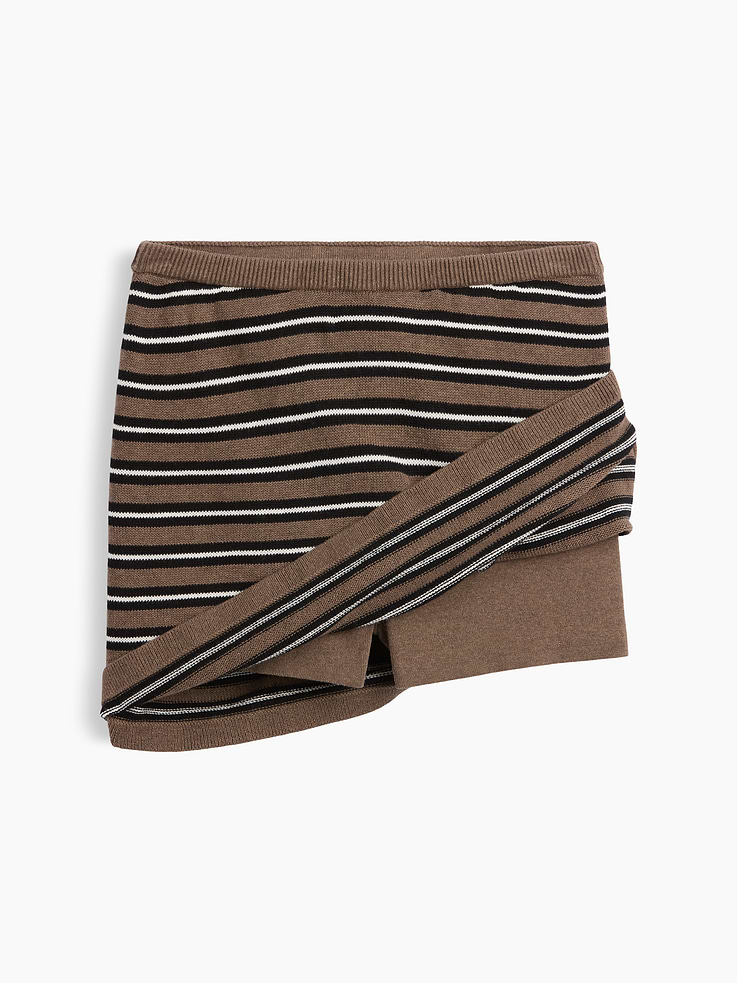 Image number 5 showing, 100% Cotton Stripe Mini Sweater Skort