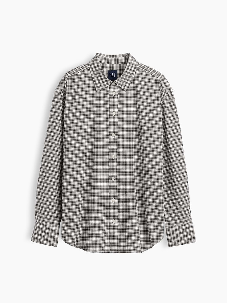 Image number 5 showing, Seersucker Plaid Oversized Shirt