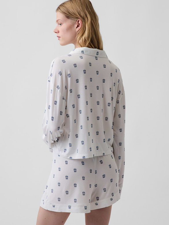 SoftMade Modal Crop PJ Top