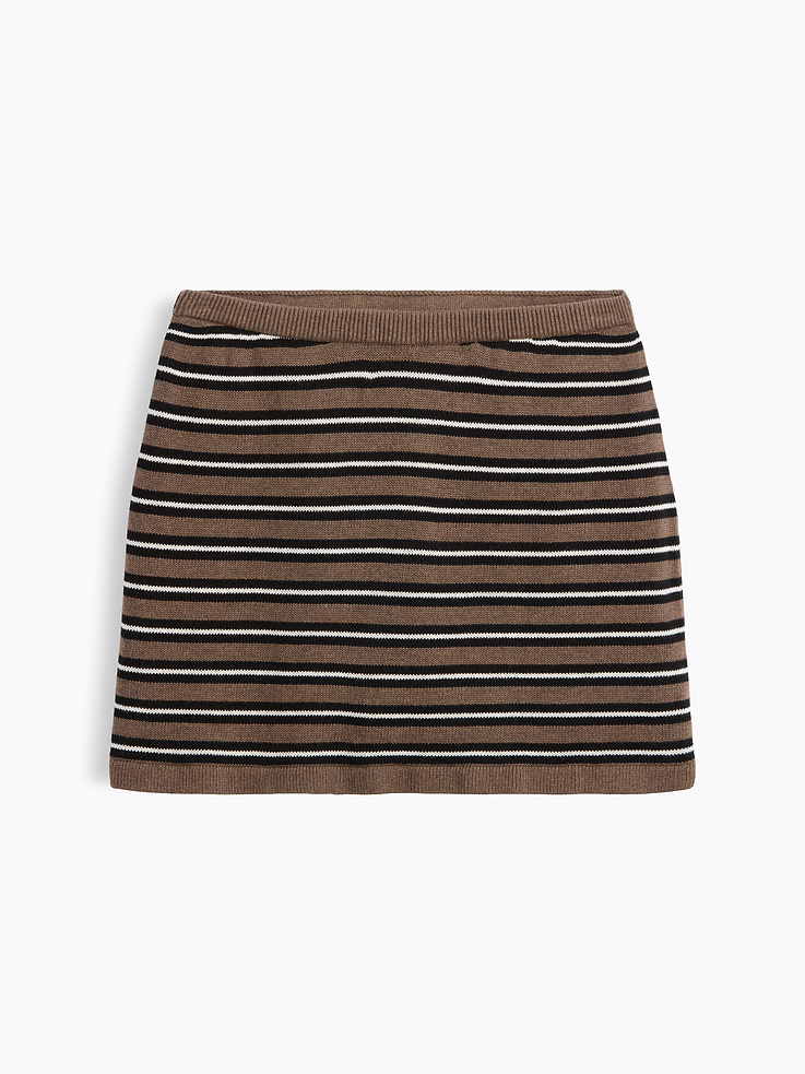 Image number 7 showing, 100% Cotton Stripe Mini Sweater Skort