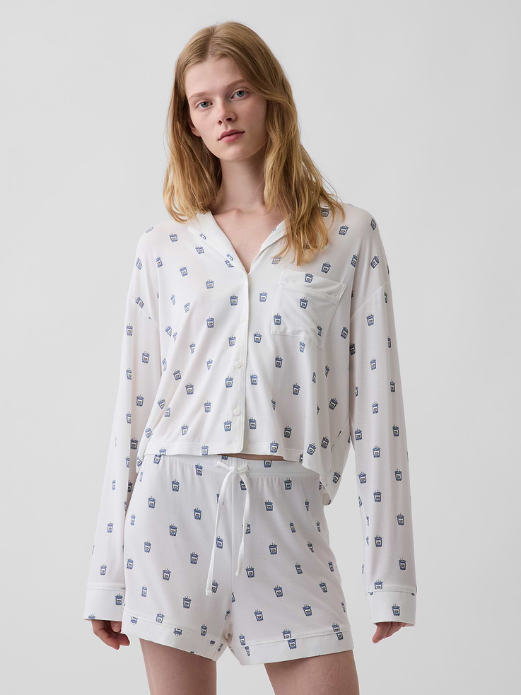 Image number 1 showing, SoftMade Modal Crop PJ Top