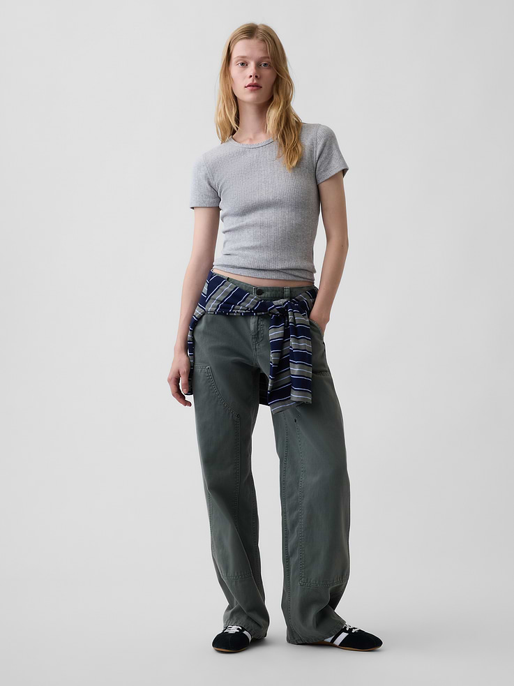 Image number 1 showing, Low Rise '90s Loose Double-Knee Carpenter Pants