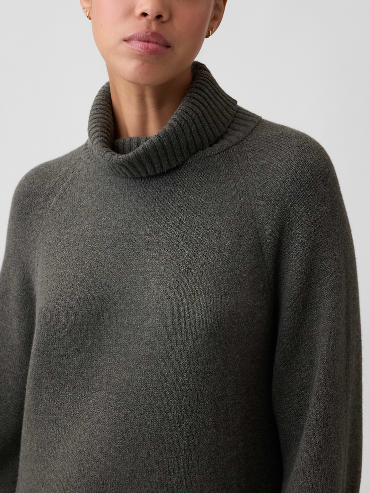 Image number 3 showing, CashSoft Relaxed Turtleneck Mini Dress