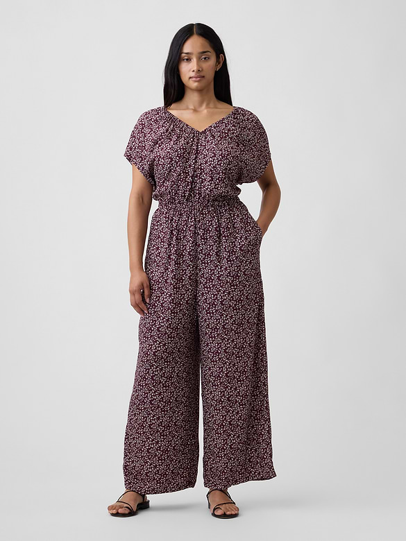 Flutter Sleeve Wide-Leg Jumpsuit