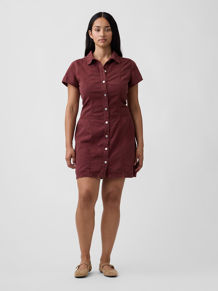 Image number 4 showing, Denim Button-Front Mini Dress
