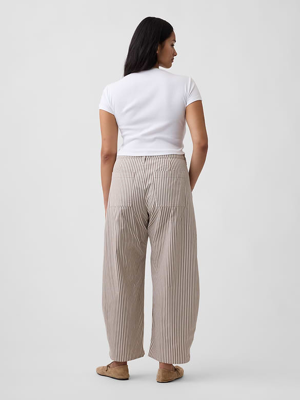 Mid Rise Barrel Khakis