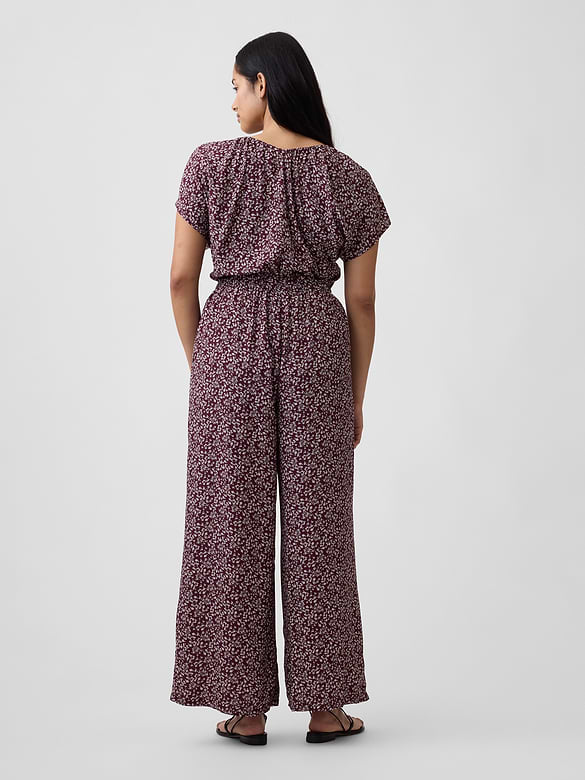 Flutter Sleeve Wide-Leg Jumpsuit