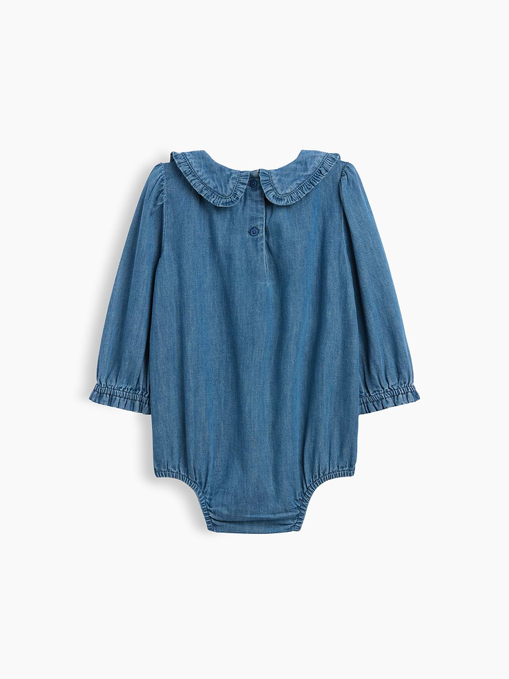 Image number 3 showing, Baby Collared Denim Bodysuit