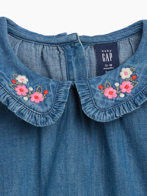 Baby Collared Denim Bodysuit
