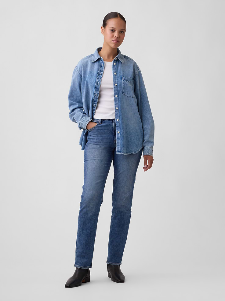 Image number 1 showing, Curvy High Rise '90s Slim Straight Jeans