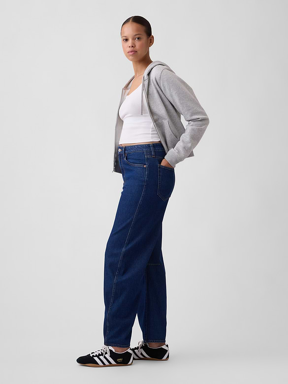 Curvy High Rise Barrel Jeans