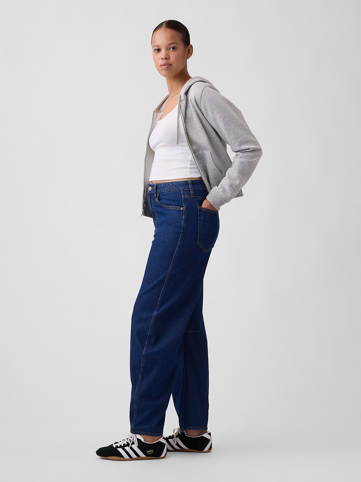 Image number 3 showing, Curvy High Rise Barrel Jeans