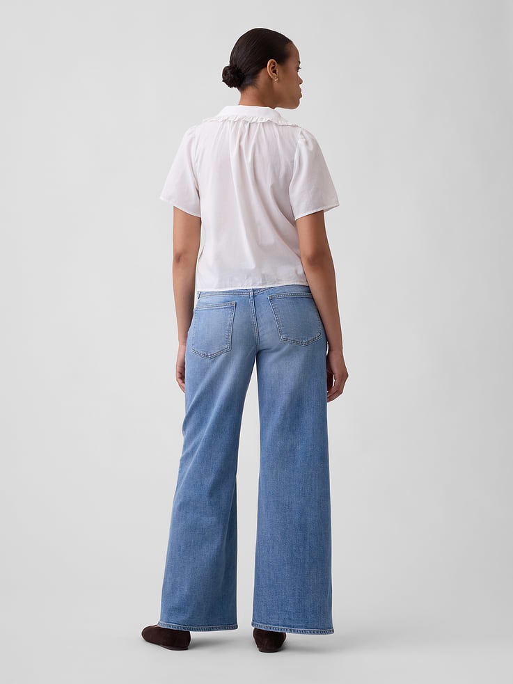 Image number 4 showing, Curvy Mid Rise Wide-Leg Jeans