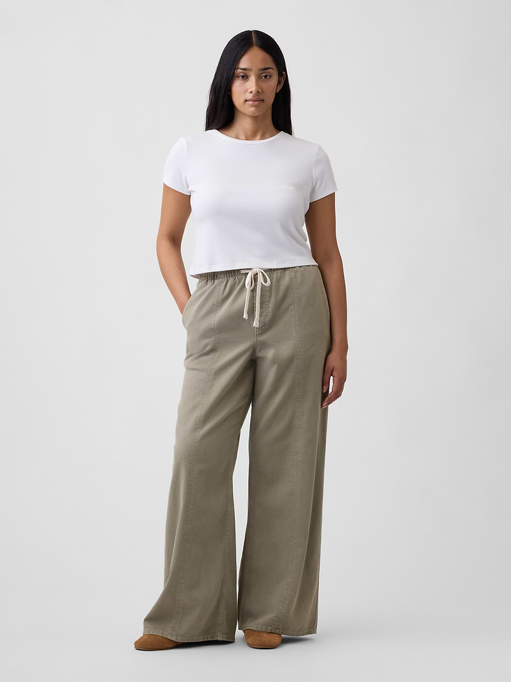Image number 5 showing, Mid Rise SuperLight Pull-On Wide-Leg Jeans