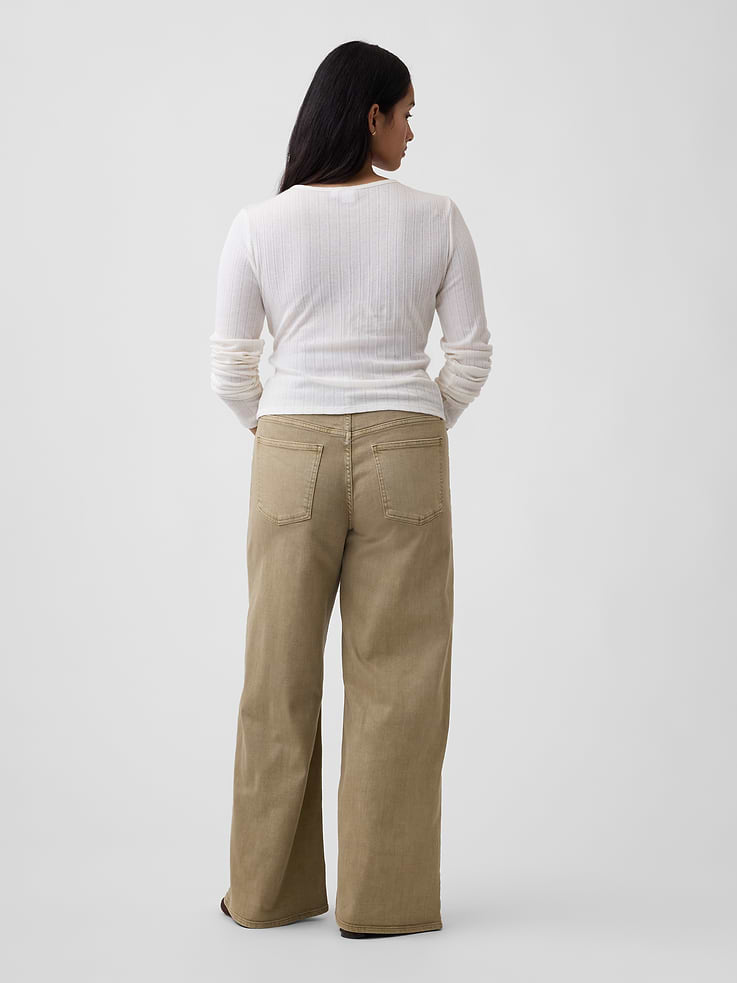 Image number 6 showing, Mid Rise Wide-Leg Jeans