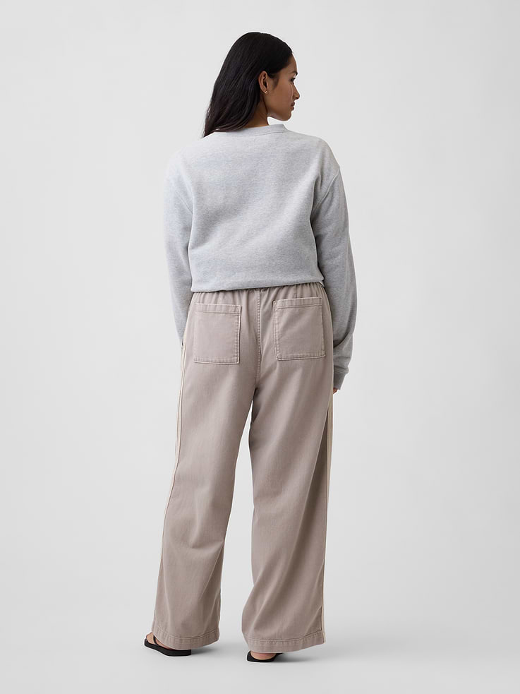 Image number 6 showing, High Rise Pull-On Track-Stripe Wide-Leg Jeans