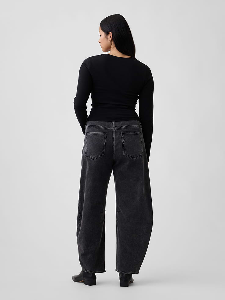 Image number 6 showing, High Rise Barrel Jeans