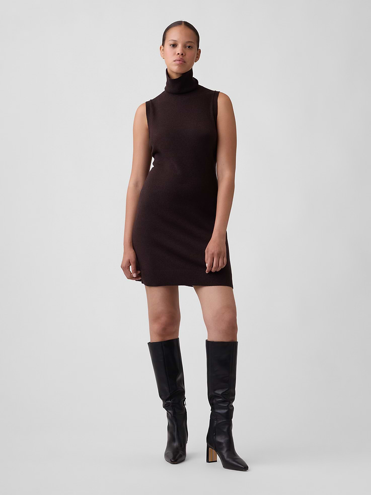Image number 1 showing, CashSoft Mockneck Mini Dress