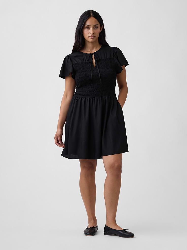 Image number 4 showing, Smocked Flutter Sleeve Mini Dress