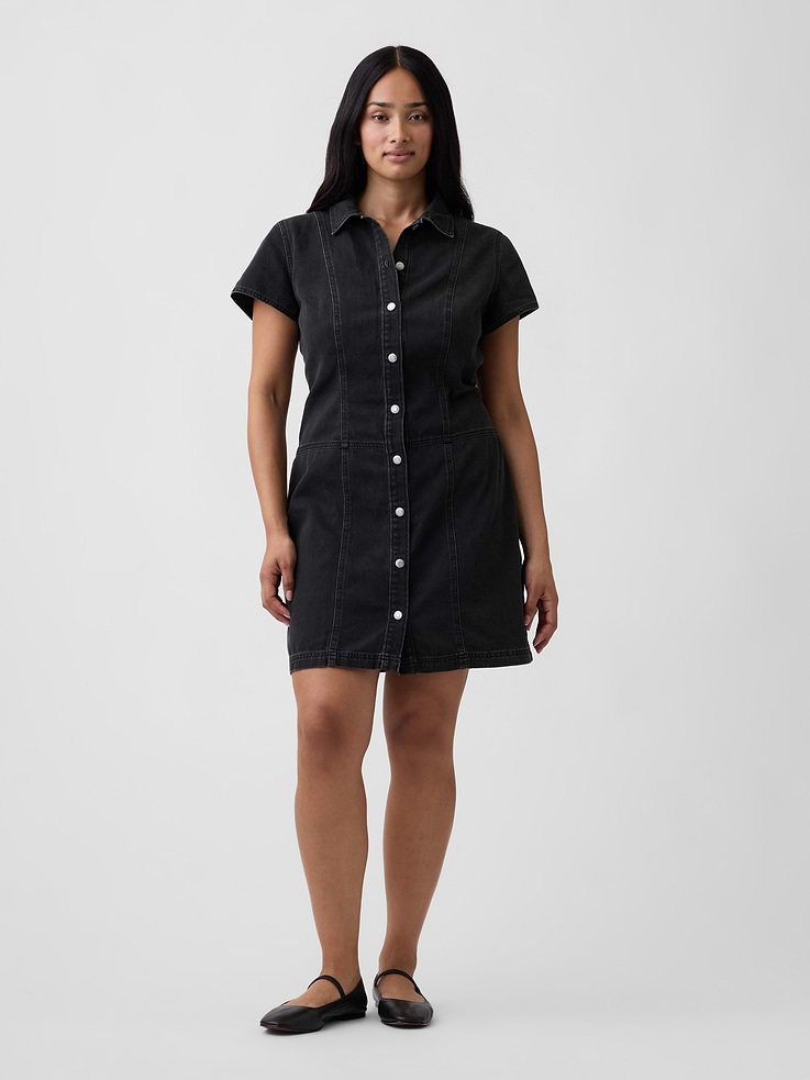Image number 4 showing, Denim Button-Front Mini Dress
