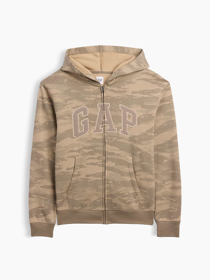 Image 4 of 4, Relaxed Gap Logo Zip Hoodie