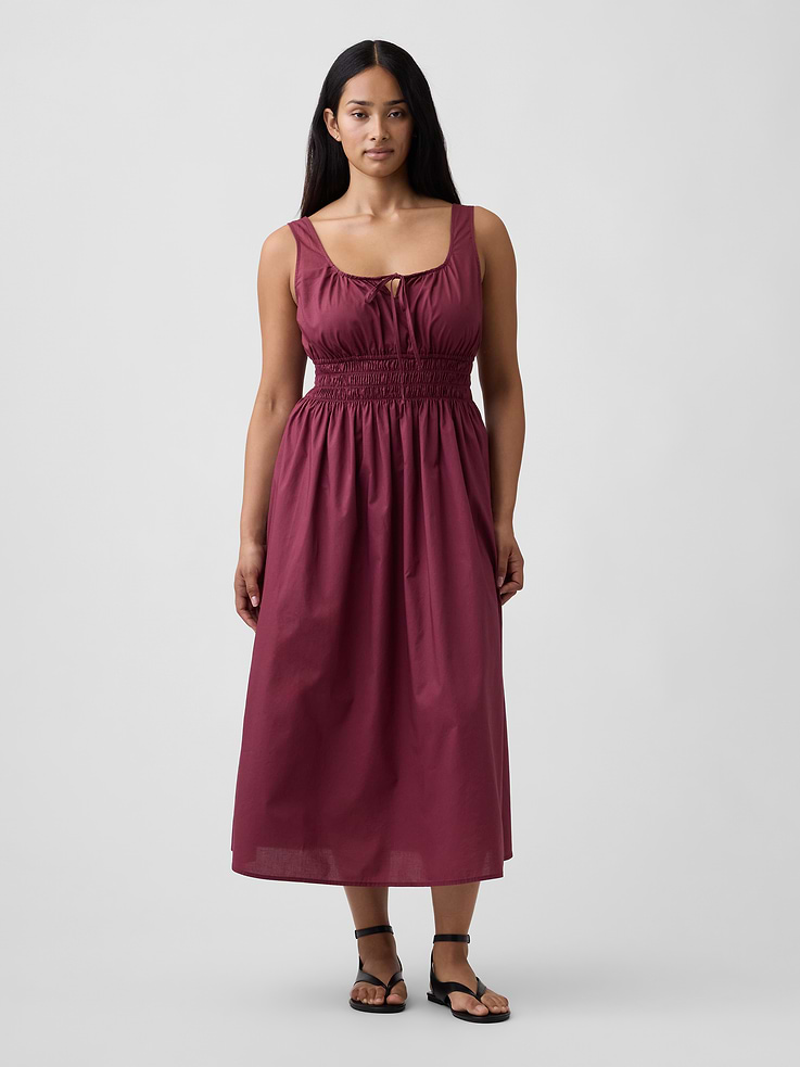 Image number 4 showing, Smocked Tie-Front Midi Dress