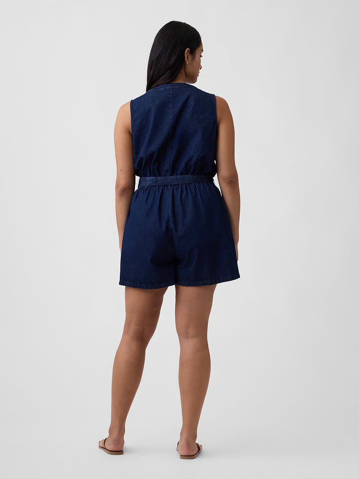 Image number 5 showing, Denim Button-Front Romper