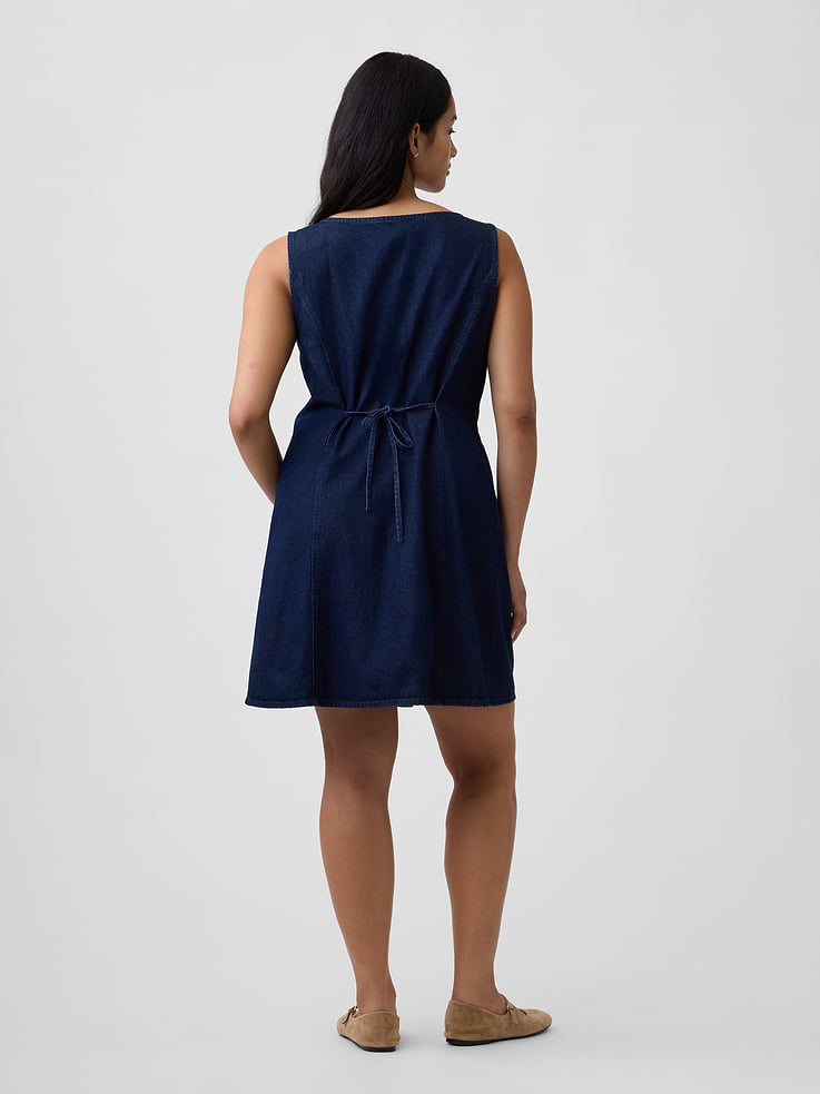 Image number 5 showing, Boatneck Button-Front Mini Dress