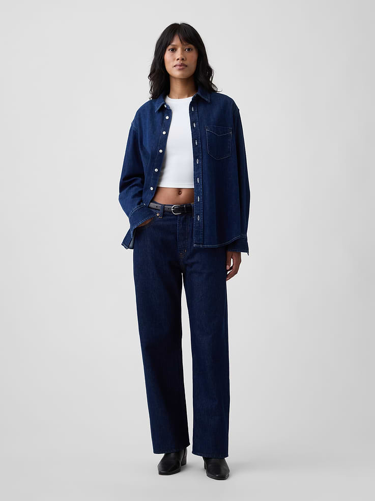 Image number 1 showing, Low Slung Relaxed Straight Jeans