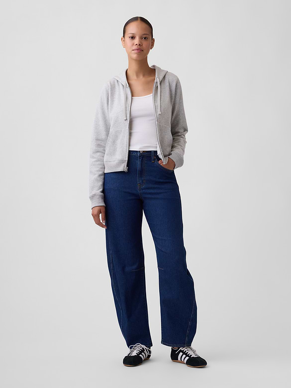 Curvy High Rise Barrel Jeans