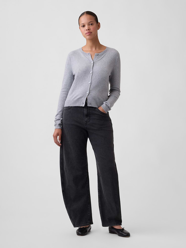 Image number 1 showing, Curvy High Rise Barrel Jeans
