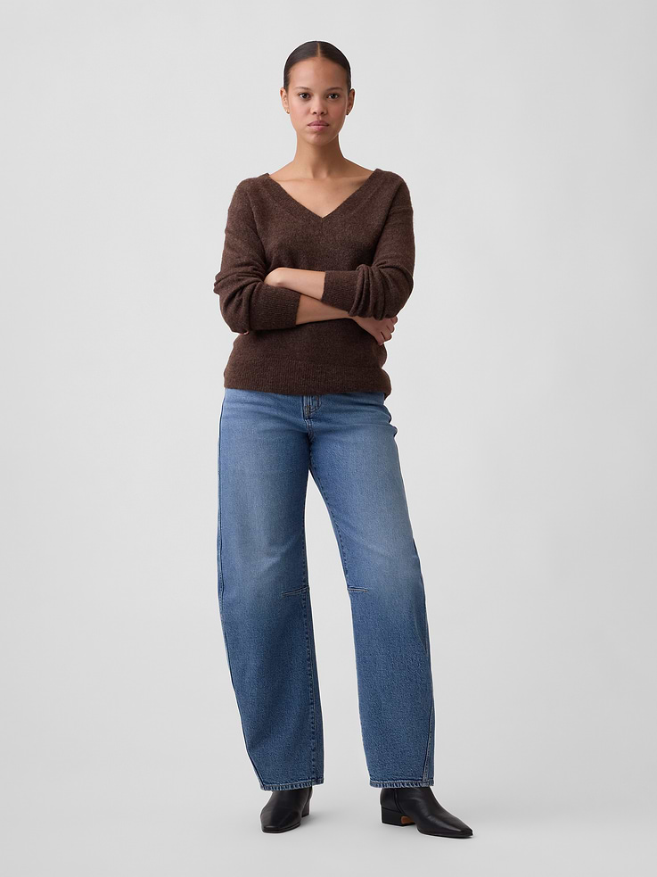 Image number 1 showing, Curvy High Rise Barrel Jeans