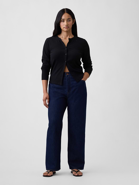 Low Slung Relaxed Straight Jeans