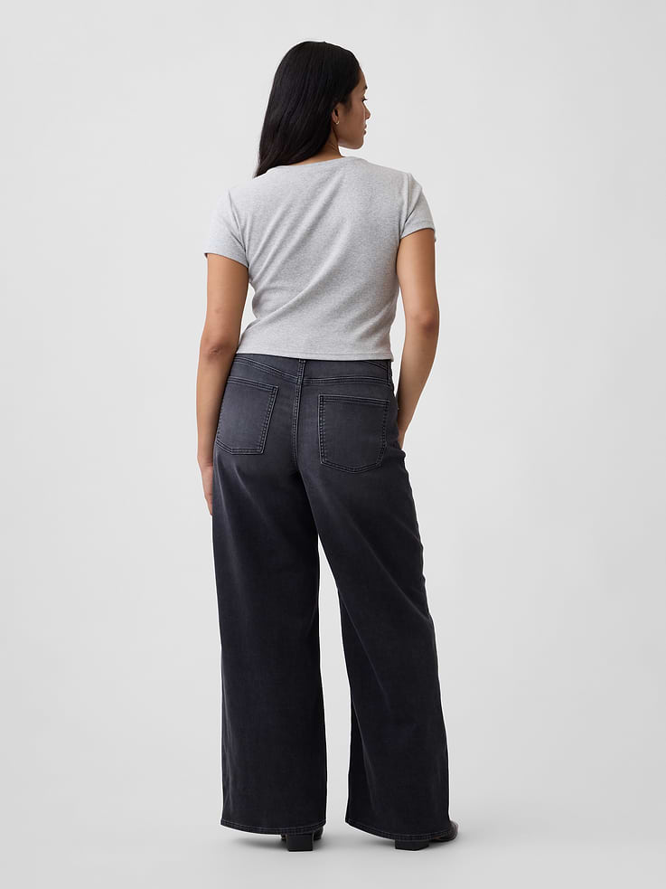 Image number 3 showing, Mid Rise Wide-Leg Sweatpant Jeans