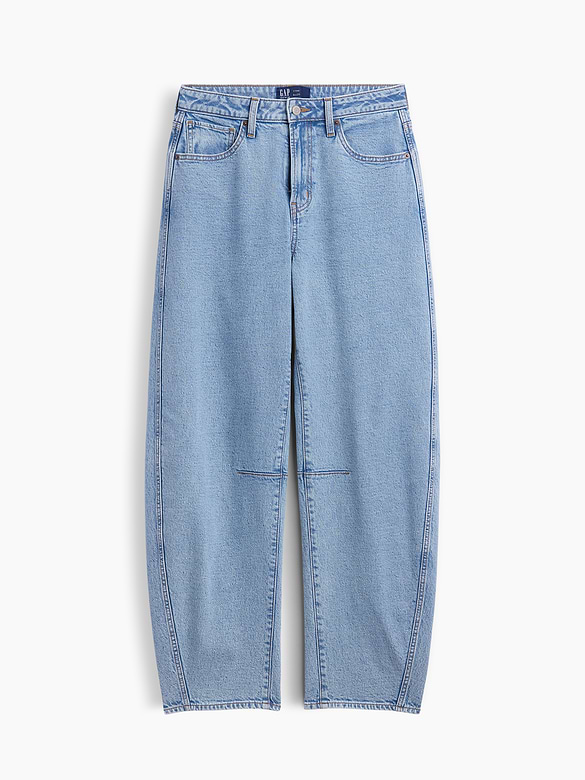 Curvy High Rise Barrel Jeans