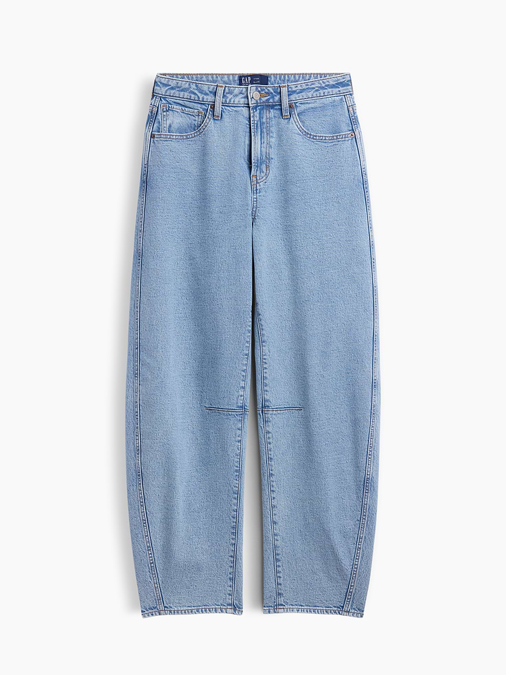 Image number 5 showing, Curvy High Rise Barrel Jeans