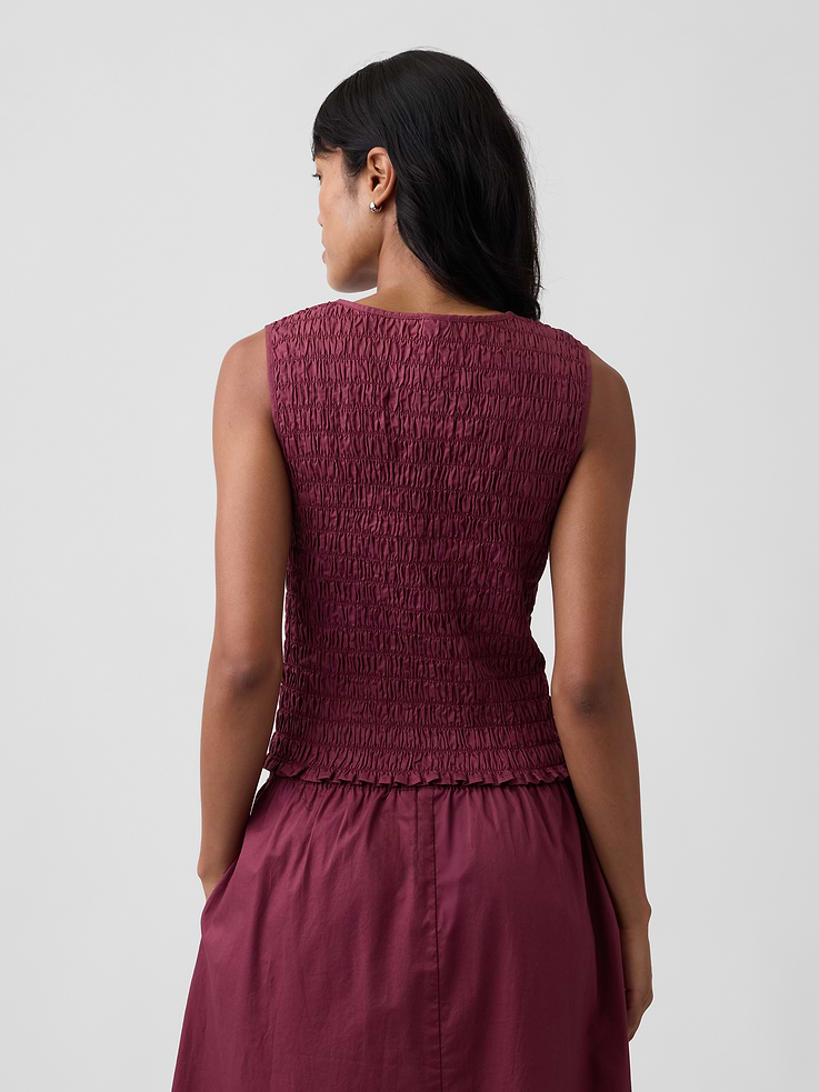 Image number 2 showing, Smocked Sleeveless Boatneck Top