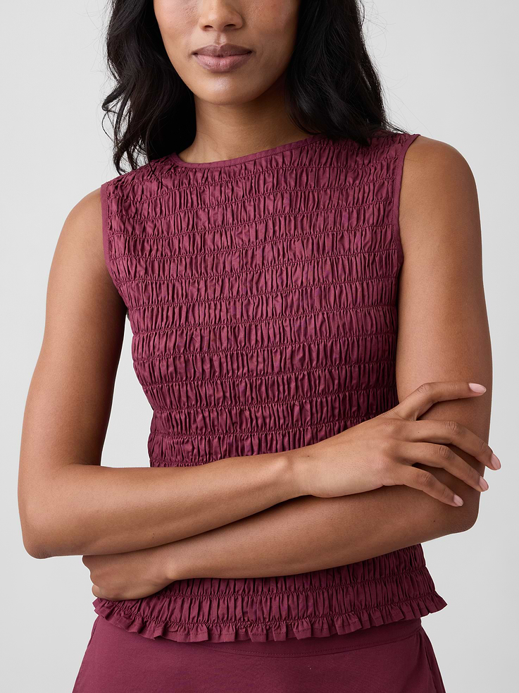 Image number 4 showing, Smocked Sleeveless Boatneck Top
