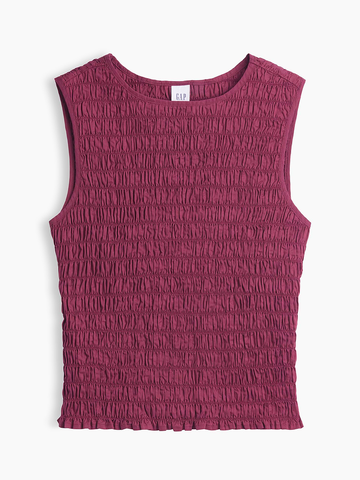 Image number 5 showing, Smocked Sleeveless Boatneck Top