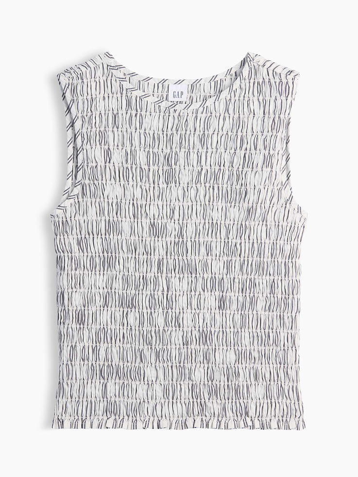 Image number 5 showing, Smocked Sleeveless Boatneck Top