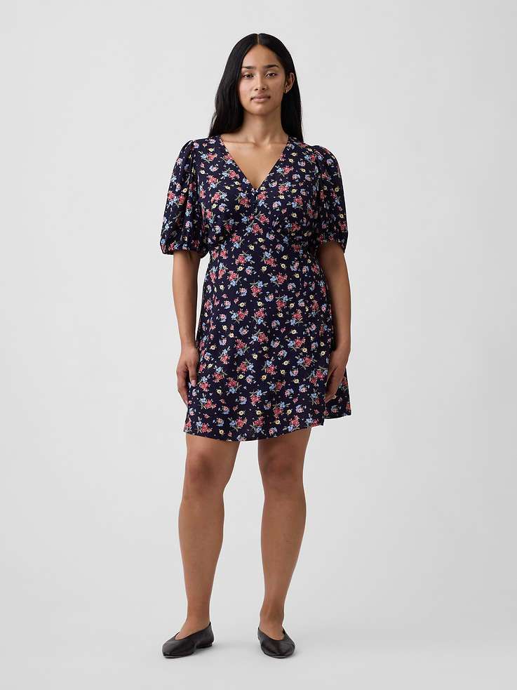 Image number 4 showing, Puff Sleeve V-Neck Mini Dress