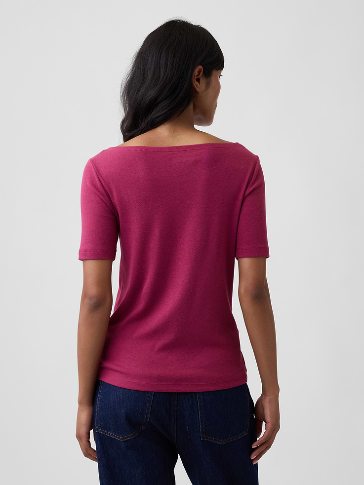 Image number 2 showing, Modern Ribbed Boatneck Top